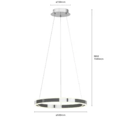 Lucande Lámpara colgante LED Lyani, Ø 50 cm, cromo, atenuable