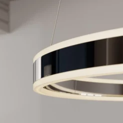 Lucande Lámpara colgante LED Lyani, Ø 50 cm, cromo, atenuable