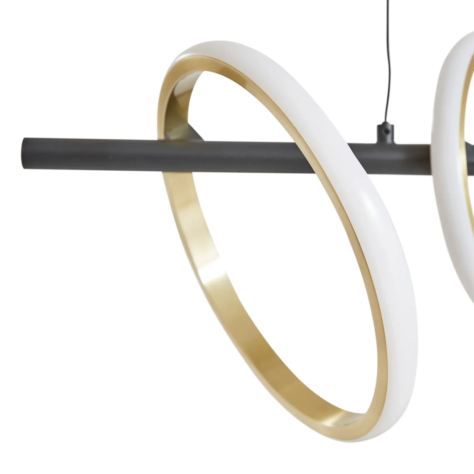Lucande Lámpara colgante LED Madu, negra, metal, 92,5 cm de largo