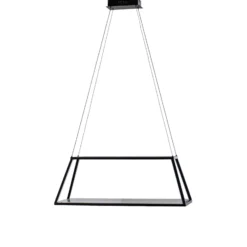 Lucande Lámpara colgante LED Mensola, negra, aluminio, 75 cm