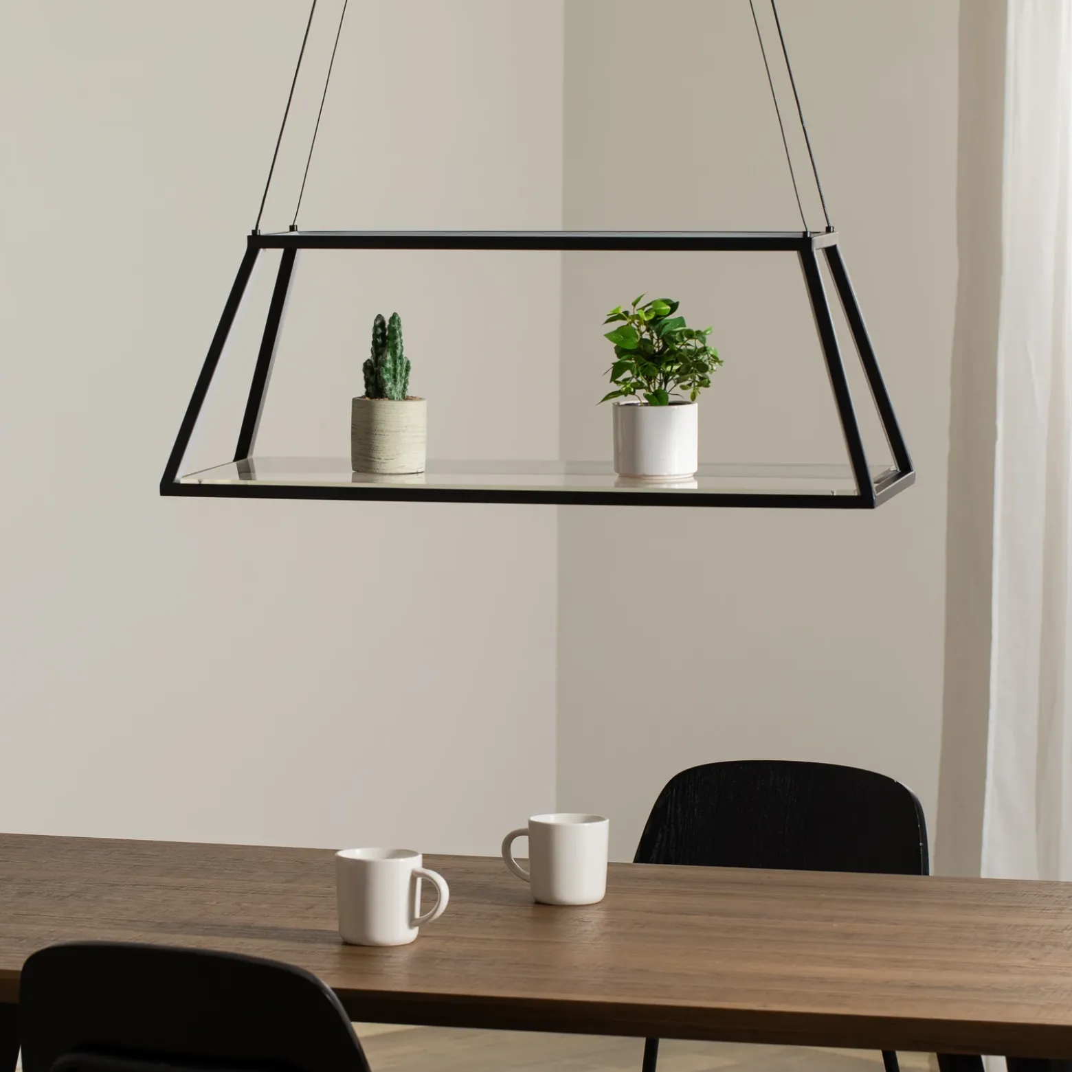 Lucande Lámpara colgante LED Mensola, negra, aluminio, 75 cm