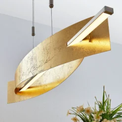 Lucande Lámpara colgante LED Marija, 101 cm, dorada, atenuable