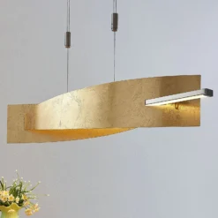 Lucande Lámpara colgante LED Marija, 101 cm, dorada, atenuable