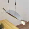 Lucande Lámpara colgante LED Marija, 91 cm, plata, atenuable
