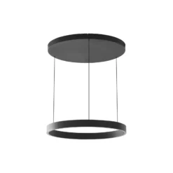 Lucande Lámpara colgante LED Philine, Ø 60 cm, negro, hierro