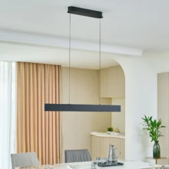 Lucande lámpara colgante LED Philine, longitud 101 cm hierro negro