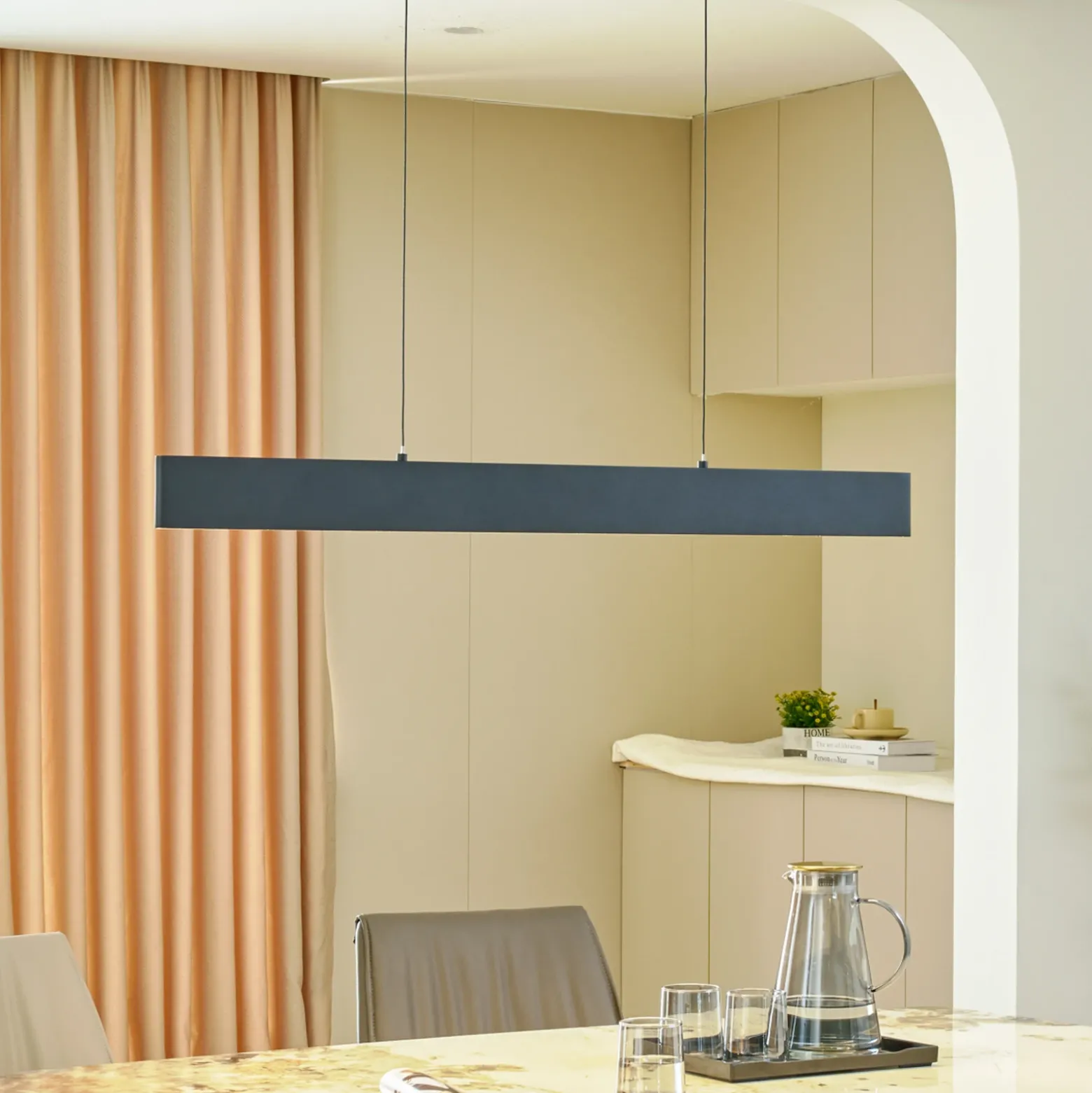 Lucande lámpara colgante LED Philine, longitud 101 cm hierro negro