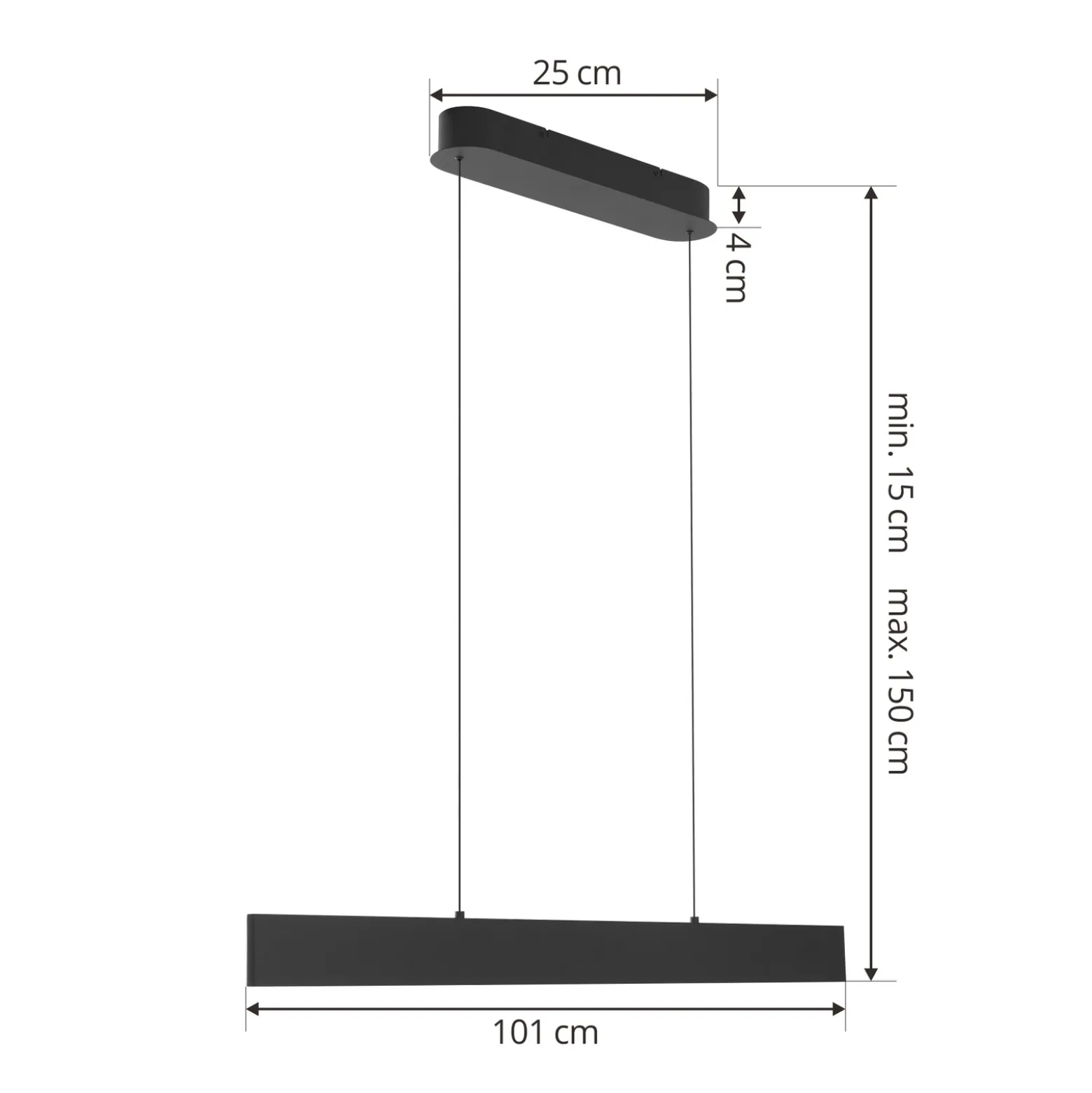 Lucande lámpara colgante LED Philine, longitud 101 cm hierro negro