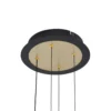 Lucande Lámpara colgante LED Pallo, 12 luces, negro/oro, cristal