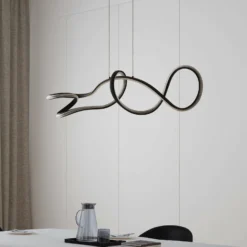 Lucande Lámpara colgante LED Rodado, negro, 110 cm, aluminio