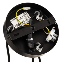 Lucande Lámpara colgante Linnard de acero, 3 luces