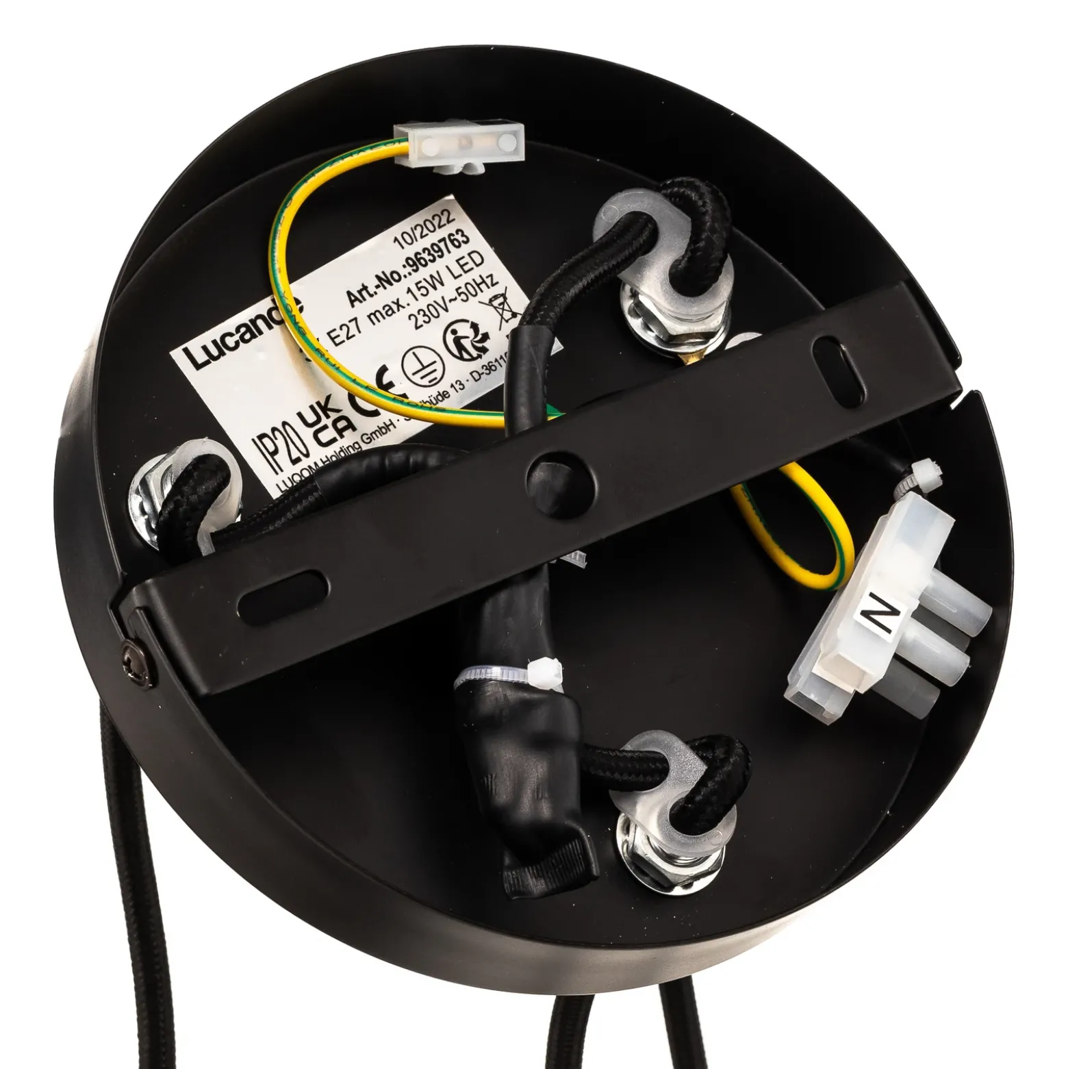 Lucande Lámpara colgante Linnard de acero, 3 luces