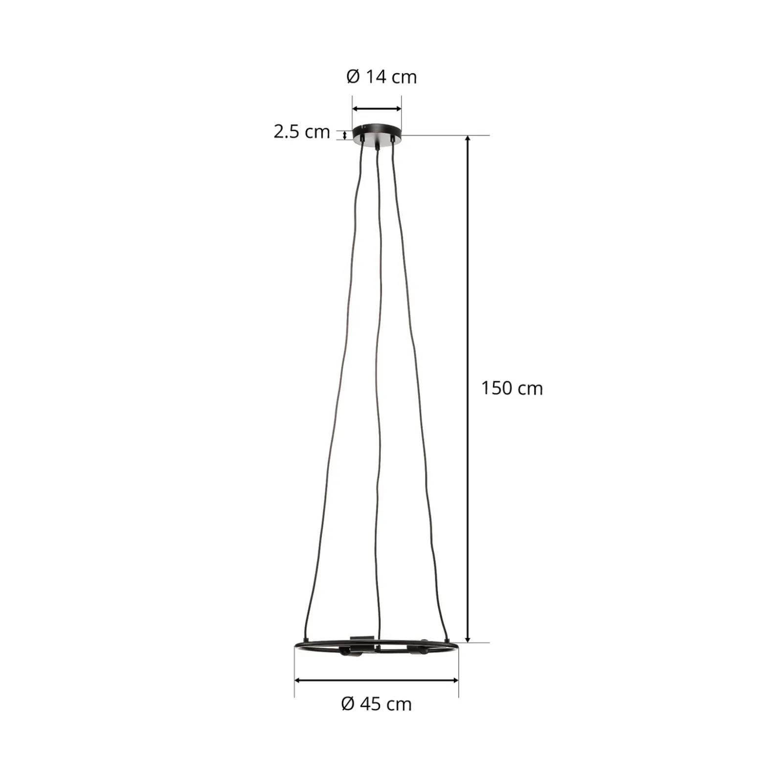 Lucande Lámpara colgante Linnard de acero, 3 luces