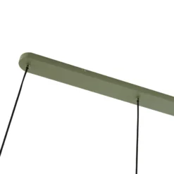 Lucande lámpara colgante Malisa, verde, 3 luces, metal, longitud 90cm
