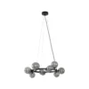 Lucande lámpara colgante Naelen, negro/gris, 64,3 cm, cristal, G9