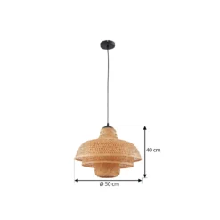 Lucande lámpara colgante Rasmina, bambú, Ø 50 cm, 1 luz
