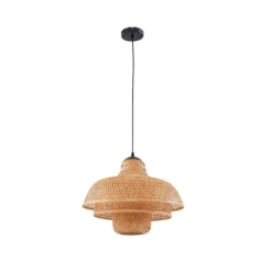 Lucande lámpara colgante Rasmina, bambú, Ø 50 cm, 1 luz