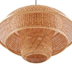 Lucande lámpara colgante Rasmina, bambú, Ø 50 cm, 1 luz