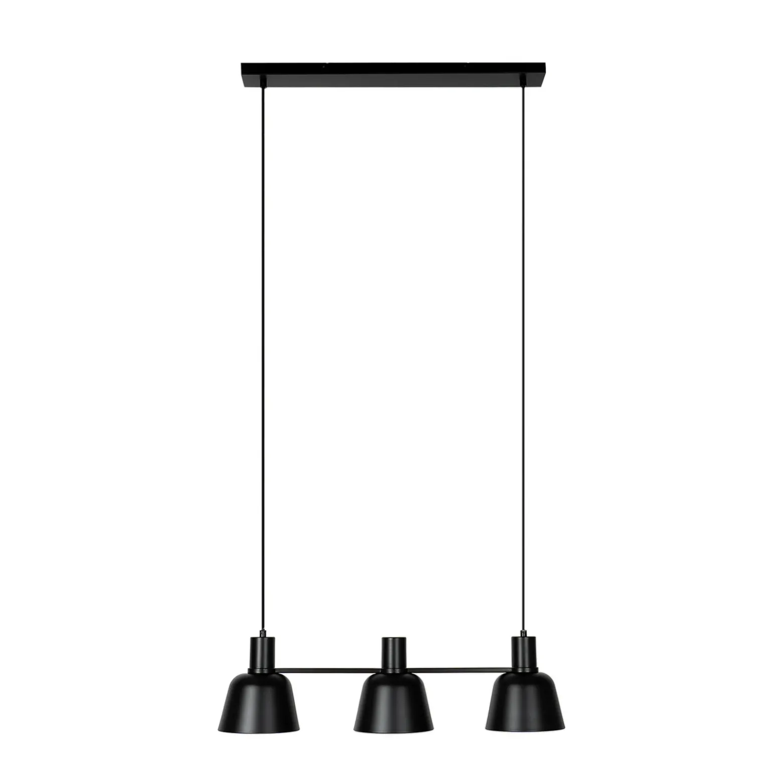 Lucande Lámpara colgante Servan, negra, 3 luces