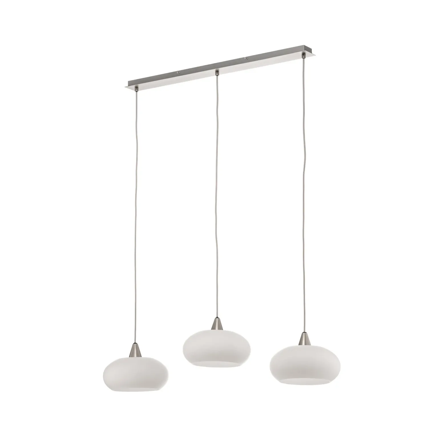 Lucande lámpara colgante Sharvil, 3 luces, blanco, cristal, 97cm