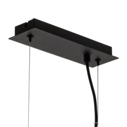 Lucande Lámpara colgante Sotiana, 3 luces, larga, negra
