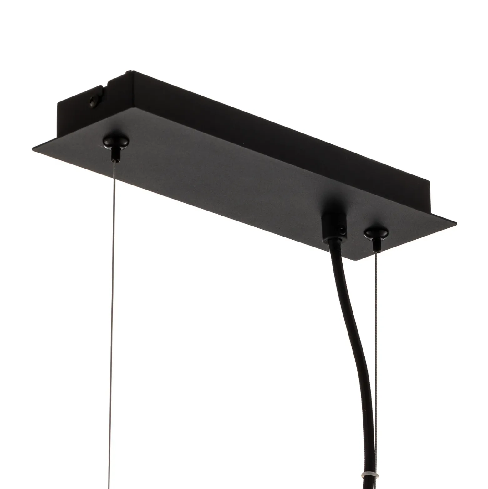Lucande Lámpara colgante Sotiana, 3 luces, larga, negra