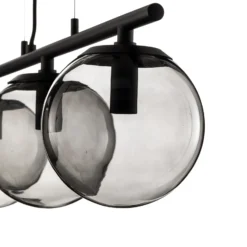 Lucande Lámpara colgante Sotiana, 3 luces, larga, negra