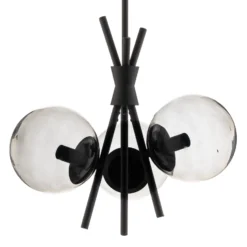 Lucande Lámpara colgante Sotiana, 3 luces, redonda, negra