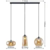 Lucande lámpara colgante Wilja, ámbar, vidrio, 111 cm, 3 luces, E27