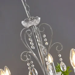 Lucande lámpara de araña Solveig, Ø 60 cm, 5 luces, cromo