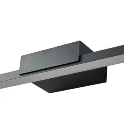 Lucande Lámpara de espejo LED Kivana, negra, metal, 90 cm, IP44