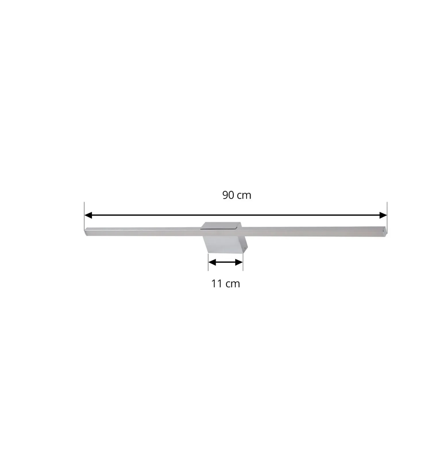 Lucande lámpara de espejo LED Kivana, cromo, metal, 90 cm, IP44