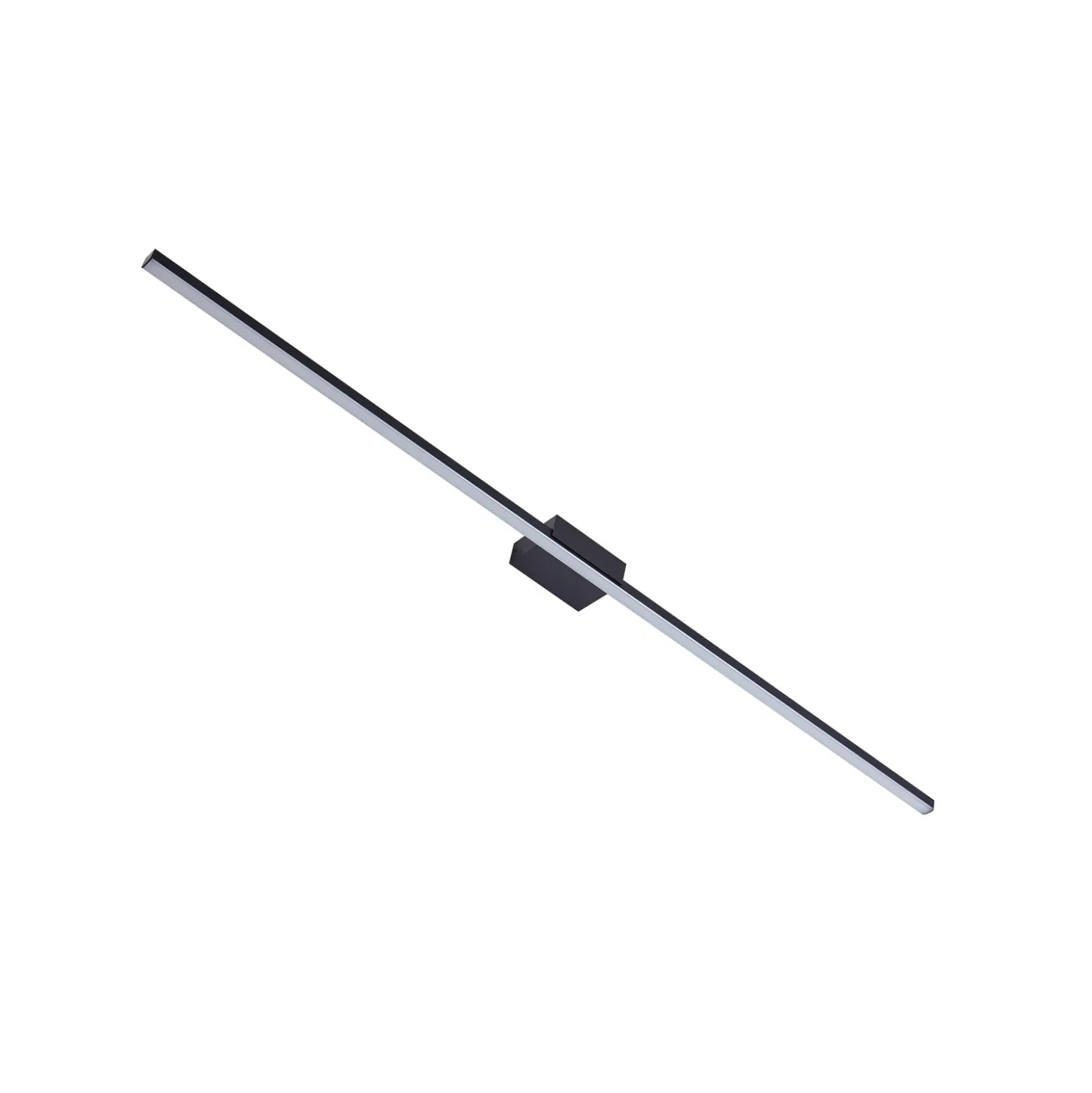 Lucande Lámpara de espejo LED Kivana, negra, metal, 120 cm IP44