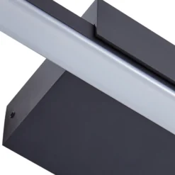 Lucande Lámpara de espejo LED Kivana, negra, metal, 120 cm IP44