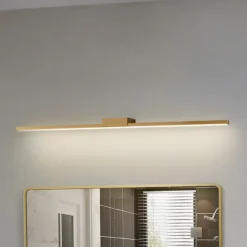 Lucande Lámpara de espejo LED Kivana, cobre, metal, 90 cm, IP44