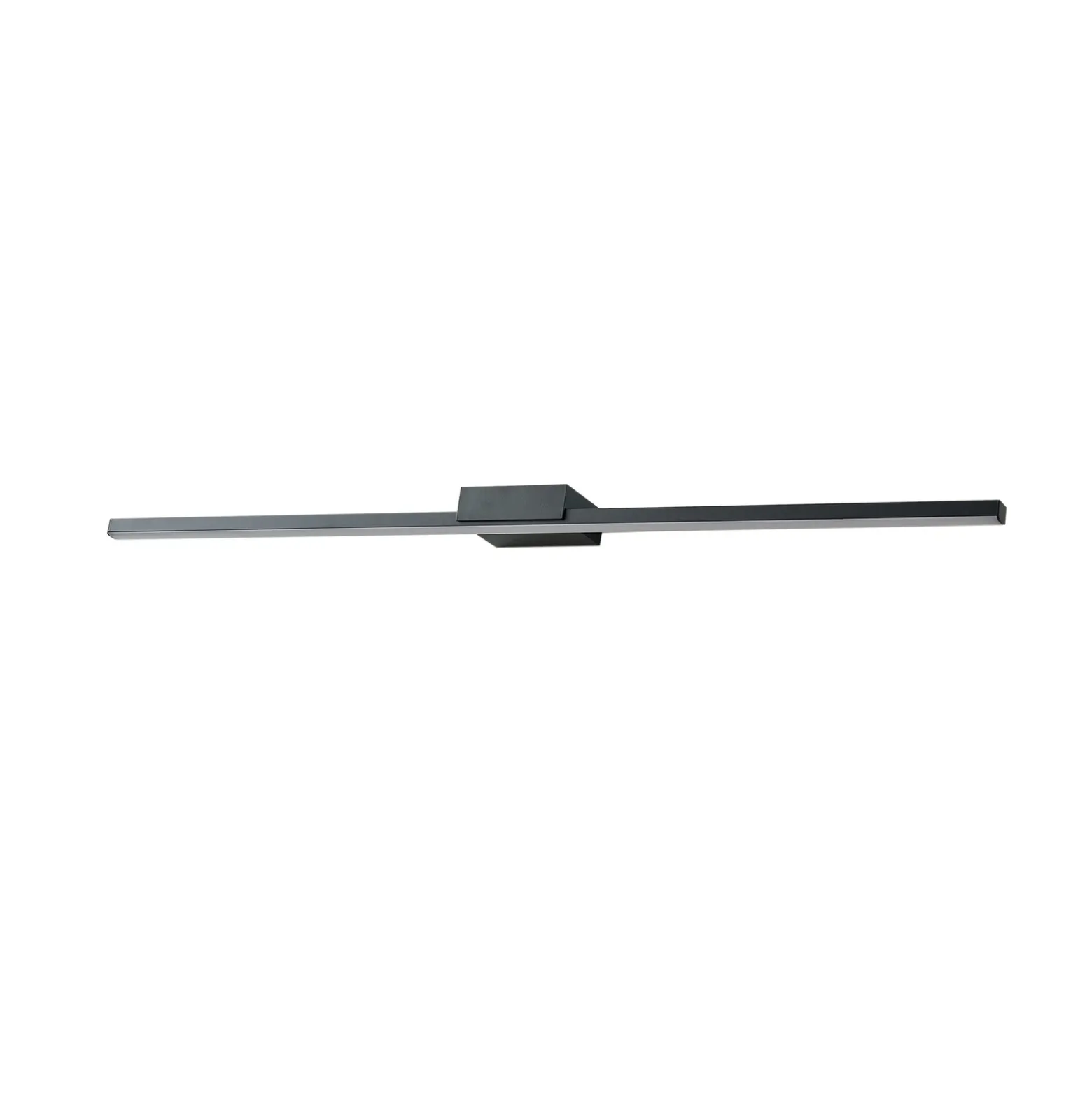 Lucande Lámpara de espejo LED Kivana, negra, metal, 90 cm, IP44