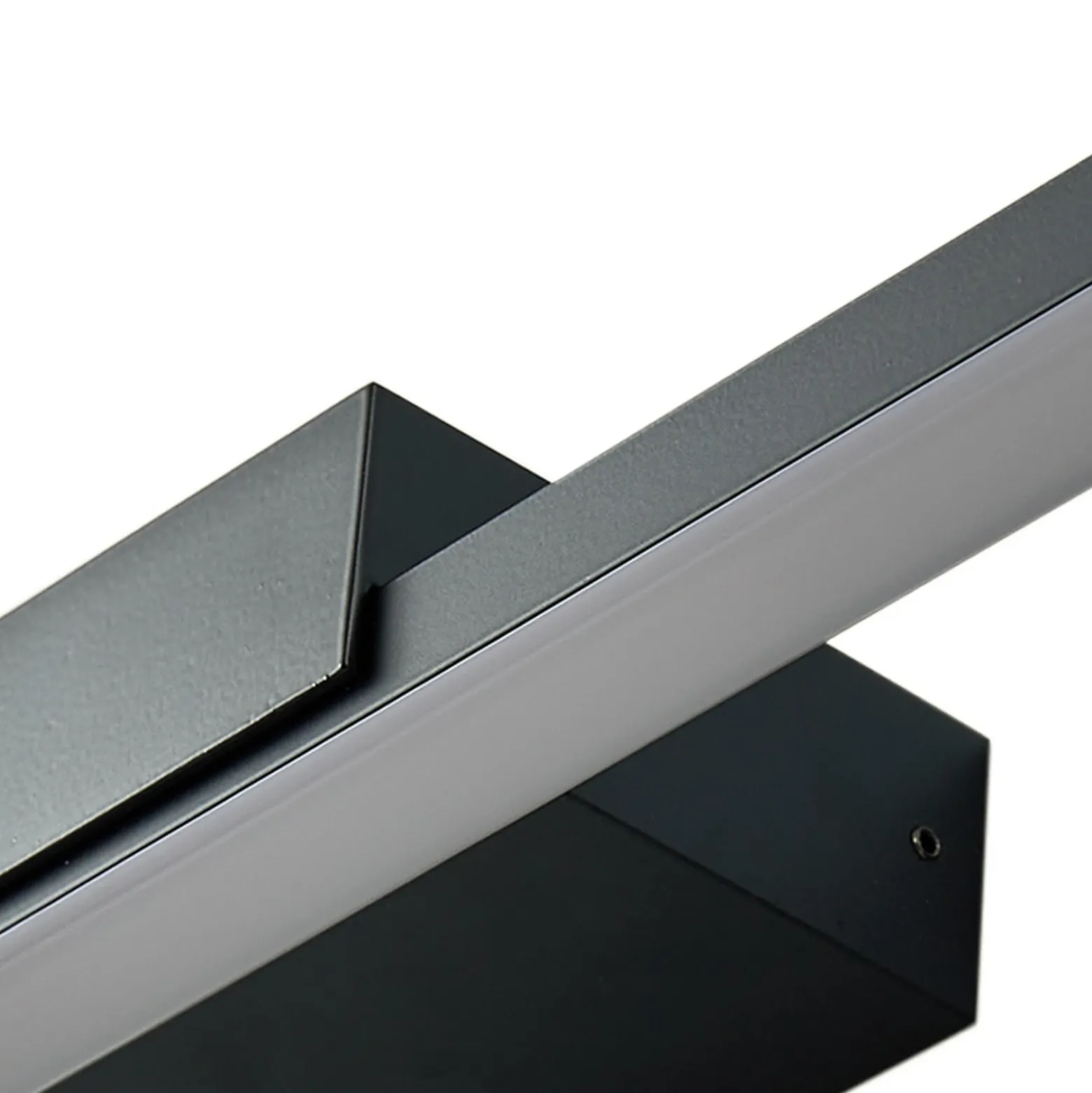 Lucande Lámpara de espejo LED Kivana, negra, metal, 90 cm, IP44
