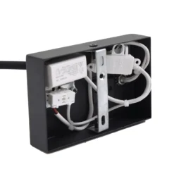 Lucande lámpara de lectura LED Hetti, negra, metal, 14 cm de altura