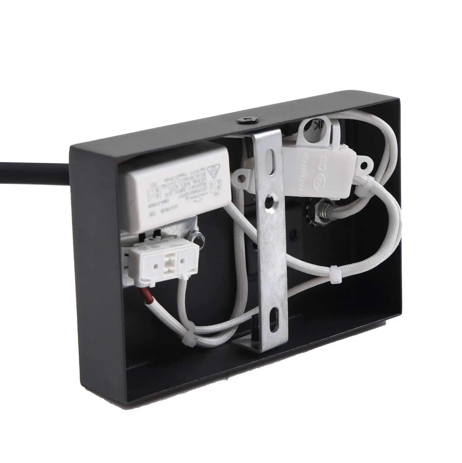 Lucande lámpara de lectura LED Hetti, negra, metal, 14 cm de altura