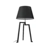 Lucande lámpara de mesa Amona, negro, textil, 69 cm, trípode