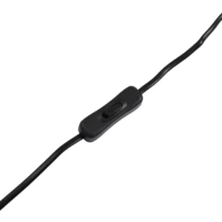 Lucande lámpara de mesa Amona, negro, textil, 69 cm, trípode