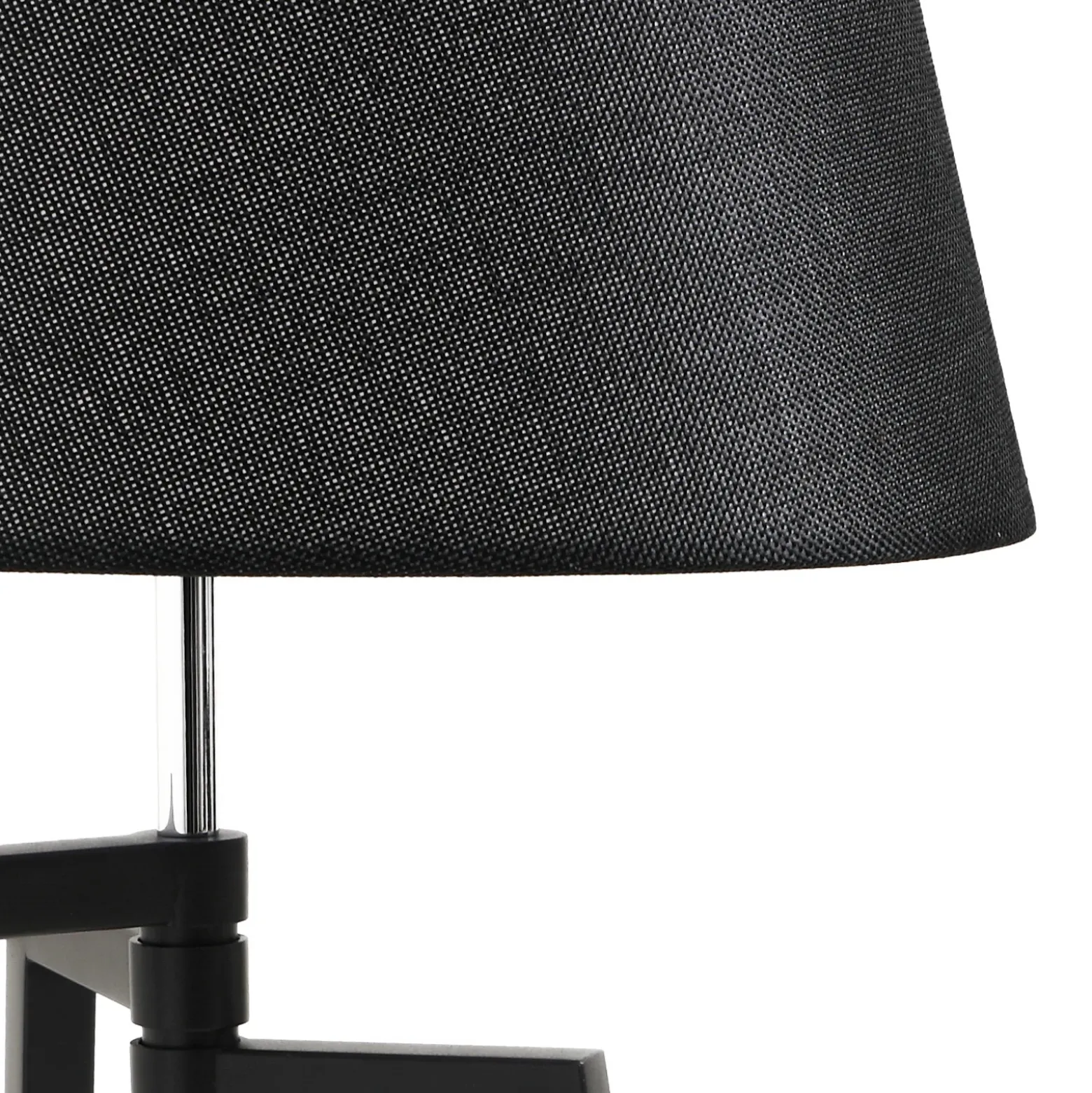 Lucande lámpara de mesa Amona, negro, textil, 69 cm, trípode