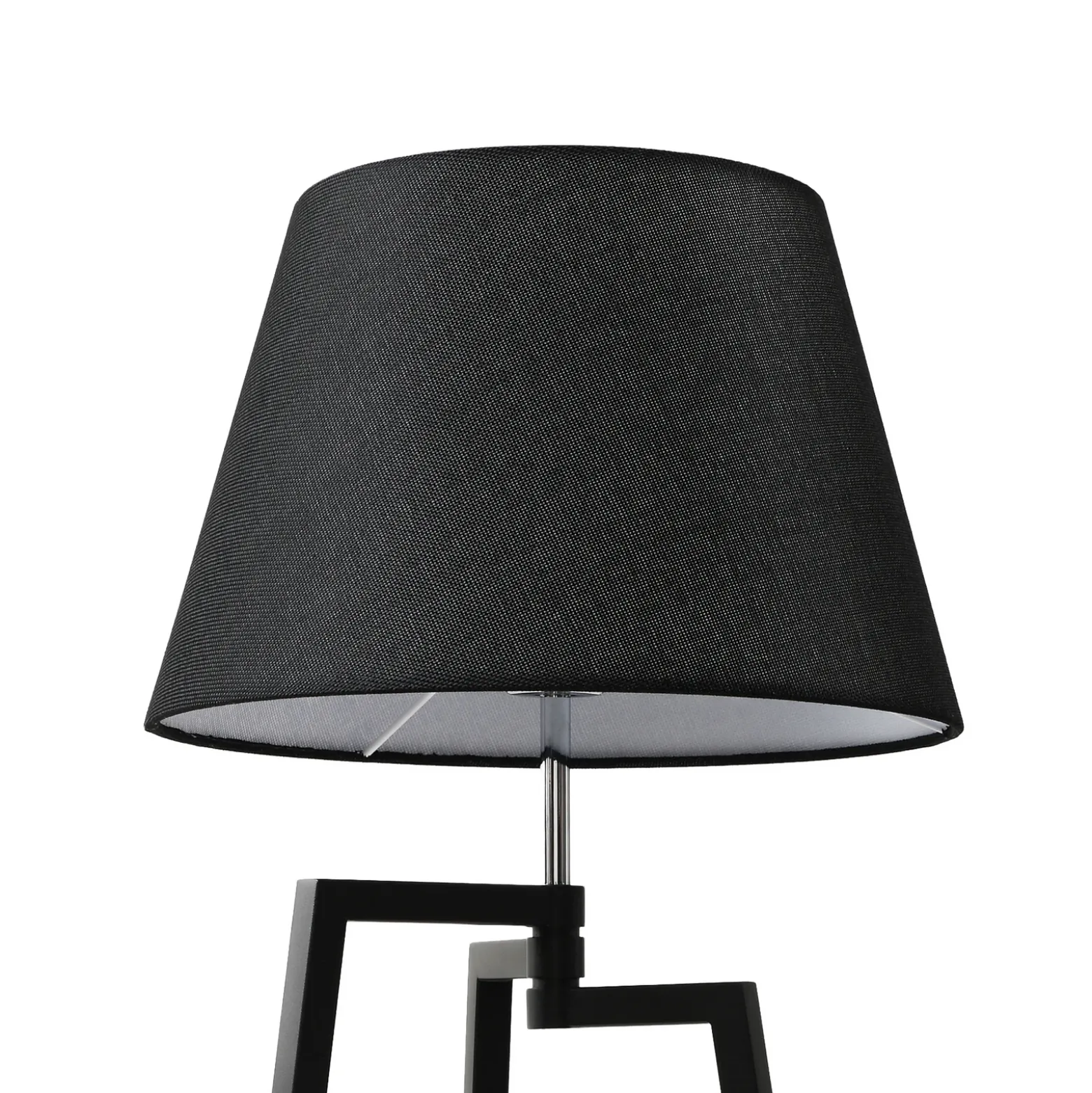 Lucande lámpara de mesa Amona, negro, textil, 69 cm, trípode