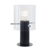 Lucande lámpara de mesa Eirian, negro, cristal, Ø 14 cm, E27