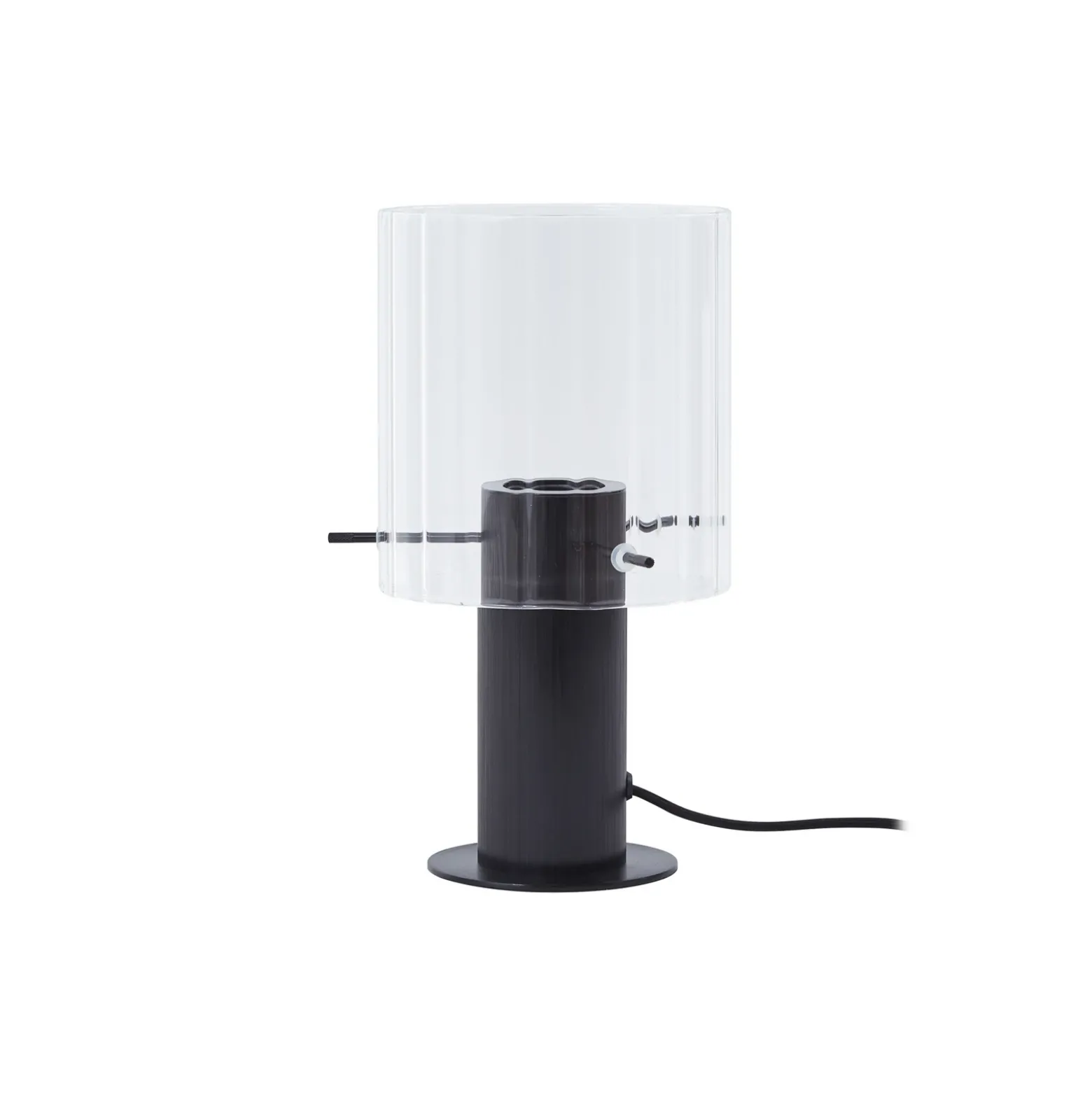 Lucande lámpara de mesa Eirian, negro, cristal, Ø 14 cm, E27