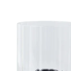 Lucande lámpara de mesa Eirian, negro, cristal, Ø 14 cm, E27