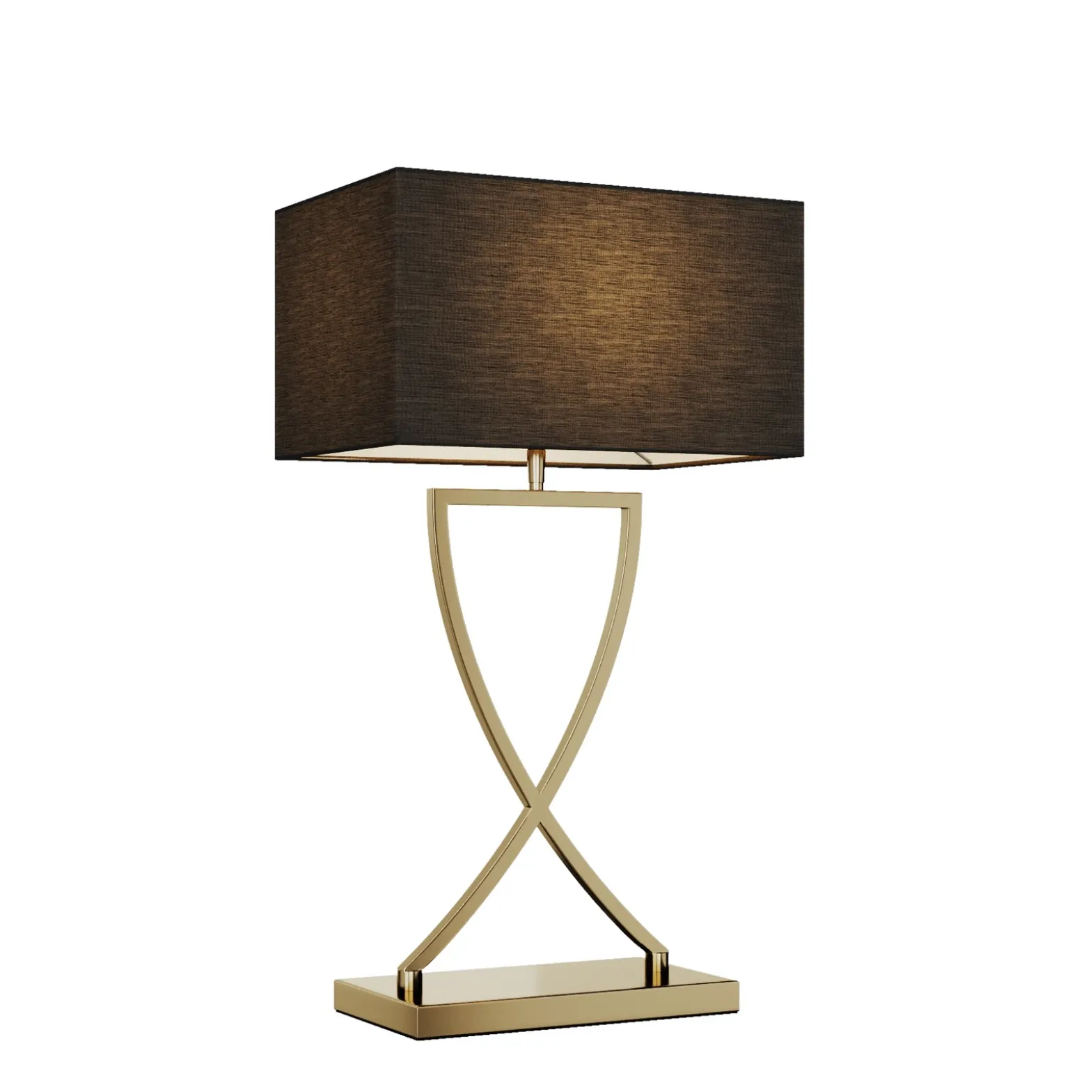 Lucande lámpara de mesa Evaine, latón/negro, 66 cm, E27