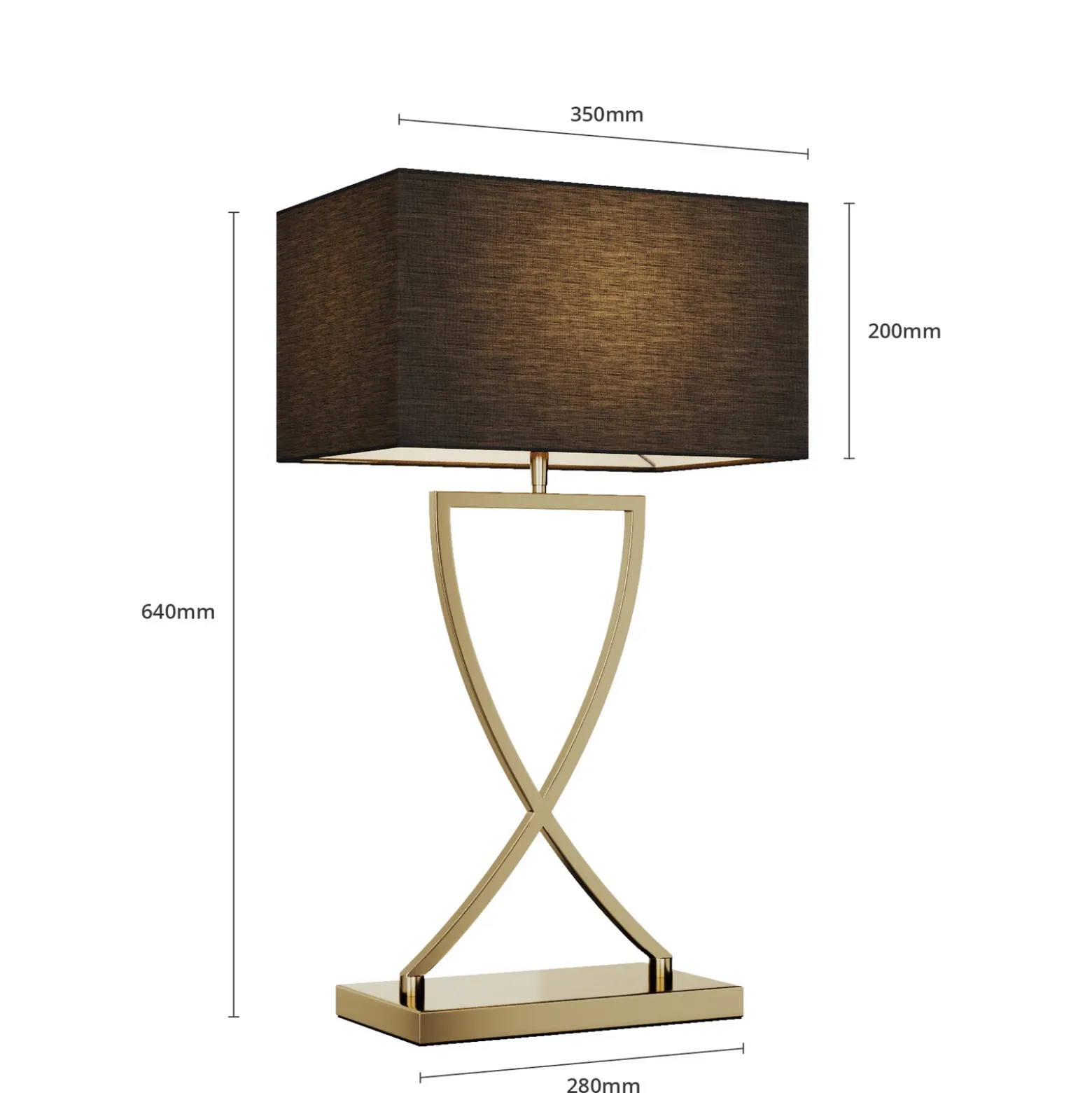 Lucande lámpara de mesa Evaine, latón/negro, 66 cm, E27