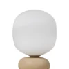 Lucande lámpara de mesa Fidelo, blanco/amarillo, 38 cm, vidrio, cerámica
