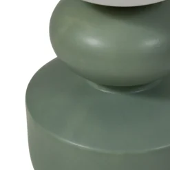 Lucande lámpara de mesa Fidelo, blanco/verde, 38 cm, vidrio, cerámica